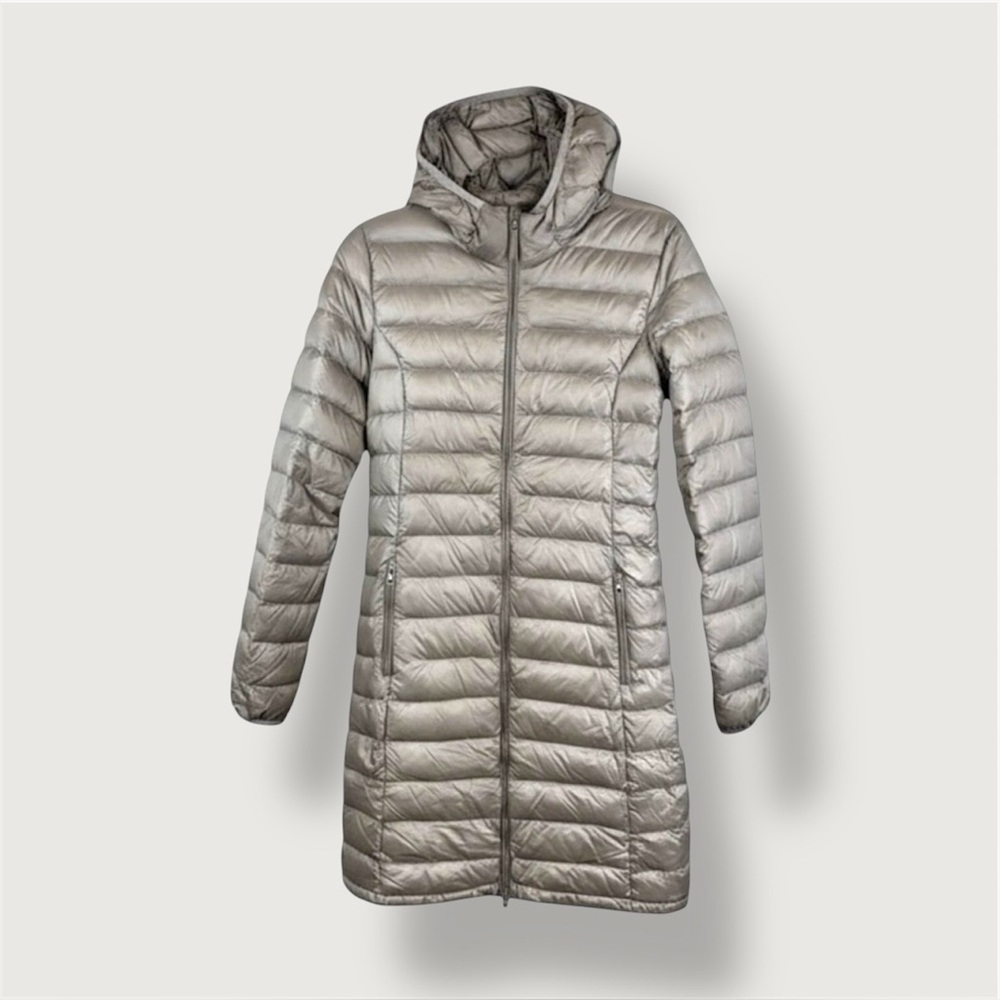 TNA | S | Bravura Long Puffer Jacket | Taupe | Streetwear | Minimalist | Casual